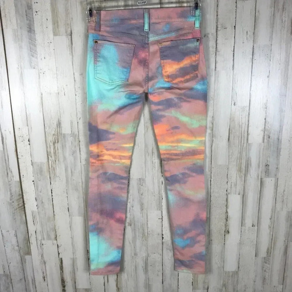 NWT Pistola REVOLVE Dawn Sunset Tie Dye Skinny Jeans Pants 26 Multicolored Swirl - Picture 4 of 6